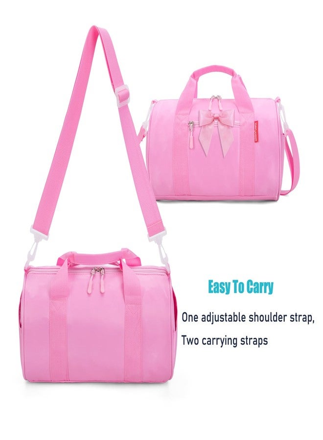 HawLander Toddler Dance Bag for Girls, Kids Duffle Bag for Gym, Ballet, Overnight Travel (Small, Pink) - Image 4